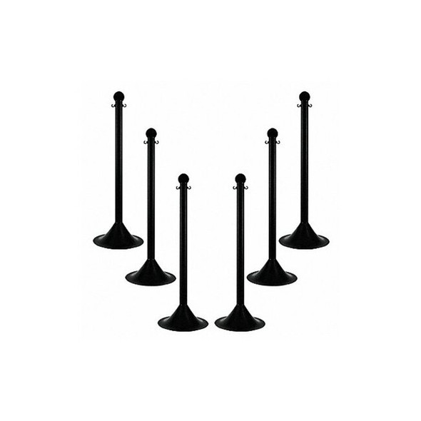 Manufacturer Varies Light Duty Stanchion,41 In. H,Black,PK6 91503-6