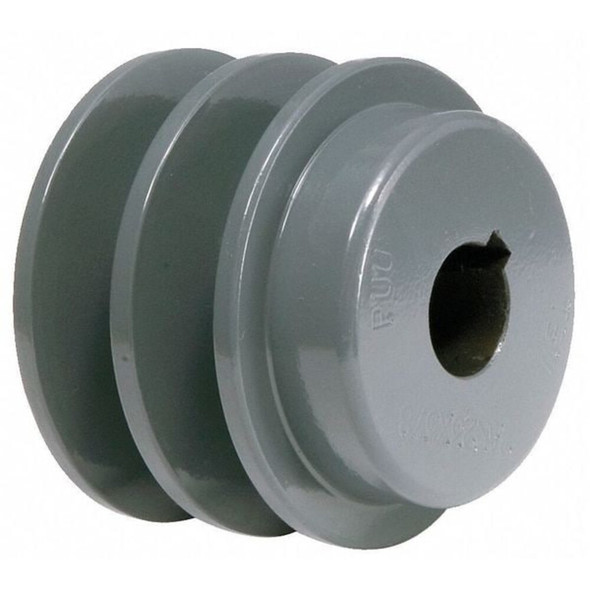 1-2 in Fixed Bore 2 Groove V-Belt Pulley 2.55 in OD  2AK25X1/2