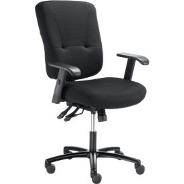 Interion Big & Tall Manager Chair With High Back & Adjustable Arms Fabric Black