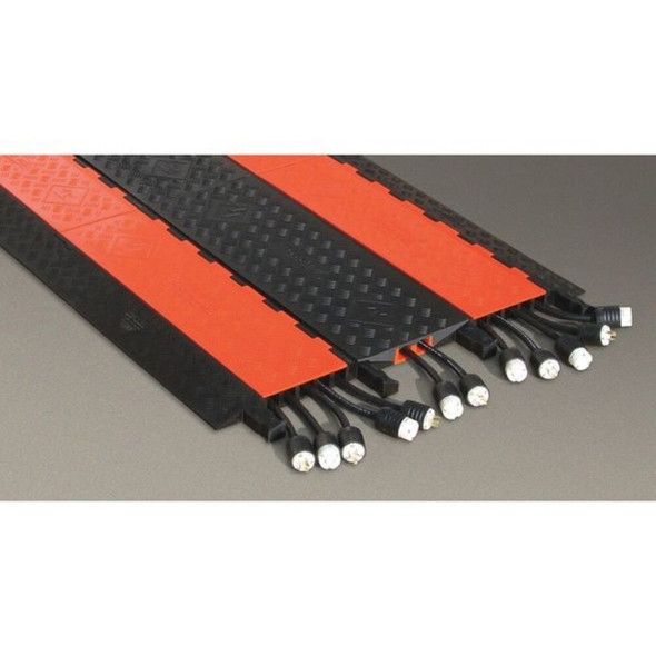 Cable Protector, 2 in H, 3 ft L, 13 in W, 2 Channel, Polyurethane, Orange  CL2X150-5GD-O