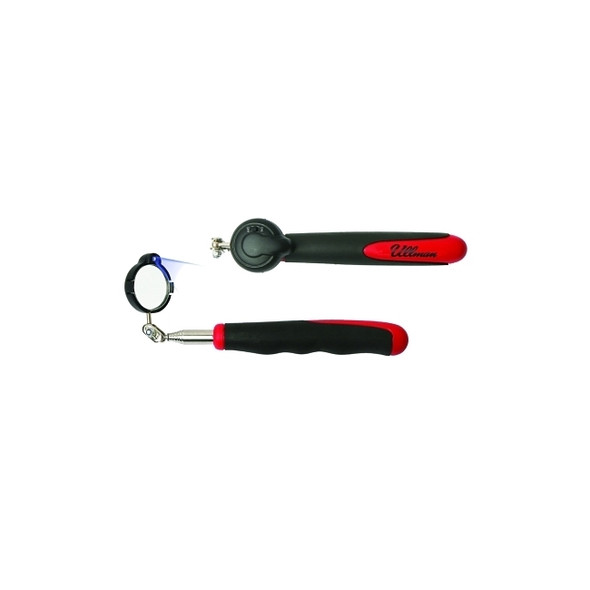 Lighted Inspection Mirrors, 1 3/8 in Dia., 6 3/4 in-35 1/2 in L