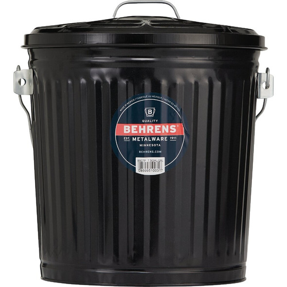 Behrens 7.5 Gal. Black Galvanized Steel Ash Pail B907PK 633236