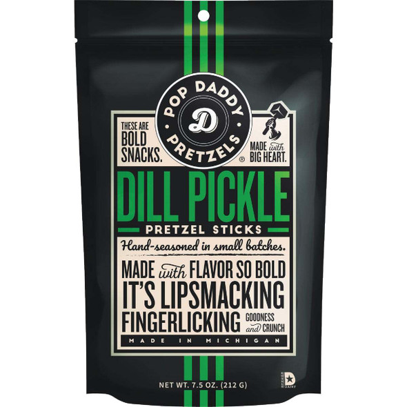 Pop Daddy 7.5 Oz. Dill Pickle Pretzel Sticks 775597 Pack of 12