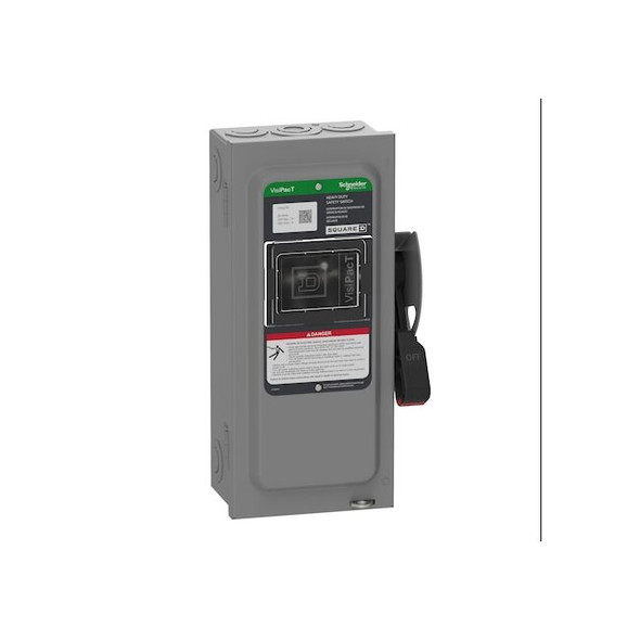 Safety Switch, Fusible, DPST, Single Phase, NEMA 1, Indoor, Steel