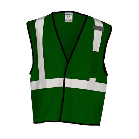 Kishigo High-Visibility Vest,Green,L/XL B123-L-XL