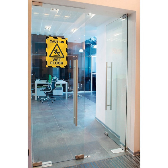 Manufacturer Varies Sign Holder,Black; Yellow,14.06" H,PK2 4770130