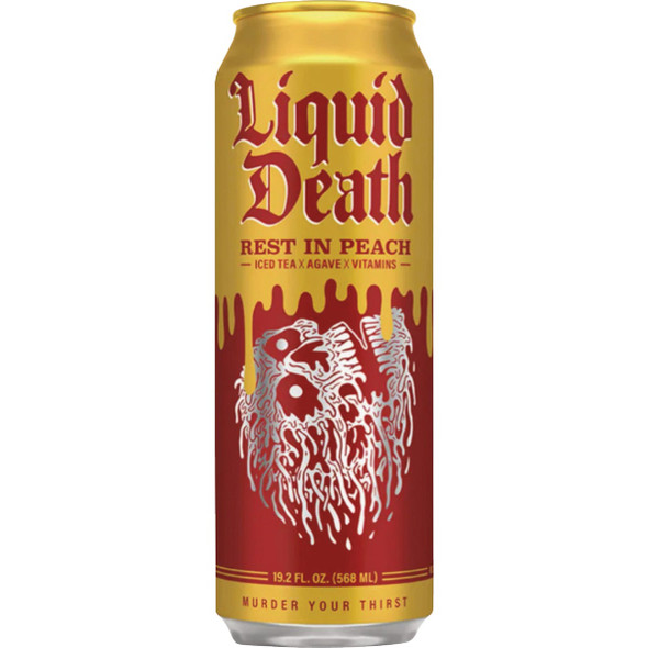 Liquid Death 19.2 Oz. Rest In Peach Iced Tea 1700611 Pack of 12