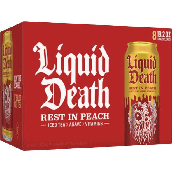 Liquid Death 19.2 Oz. Rest In Peach Iced Tea 1700611 Pack of 12 649012