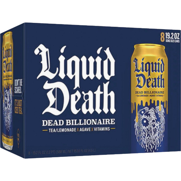 Liquid Death 19.2 Oz. Dead Billionaire Lemonade Tea 1700635 Pack of 12 636756