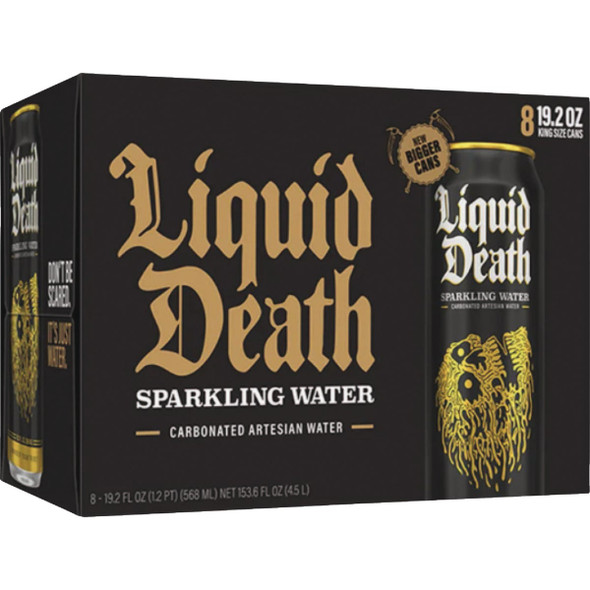Liquid Death 19.2 Oz. 100% Sparkling Mountain Water 1700182 Pack of 12 605882
