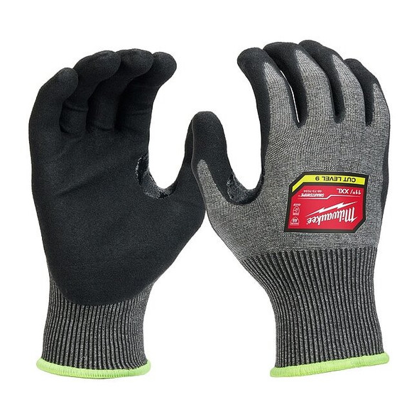 Cut Protection Dipped Gloves, Cut Level A9 ,Dipped ,Nitrile ,Rough ,2XL 1 PR