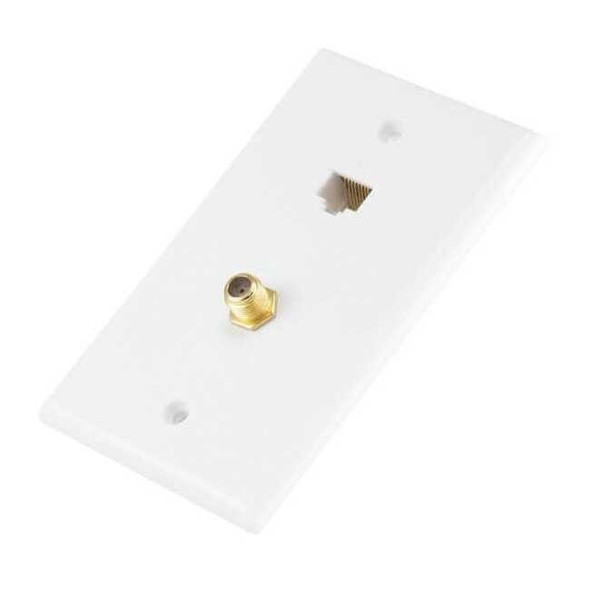 Monoprice Cat5e / F-Type Wall Plate (Cat5e + F-Type), Coupler Type 7838