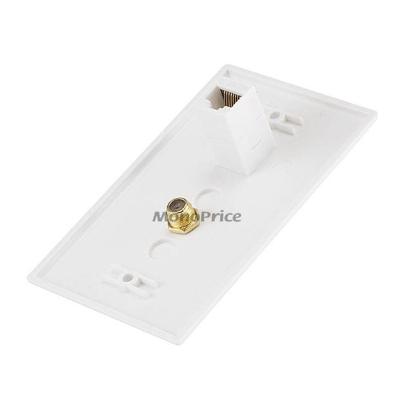 Monoprice Cat5e/ F Type Wall Plate, Coupler 7838