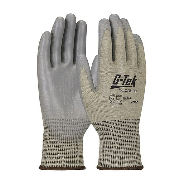 Cut-Resistant Glove, Cut Level A4 ,Dipped ,Polyurethane ,Smooth ,XL 12 PK