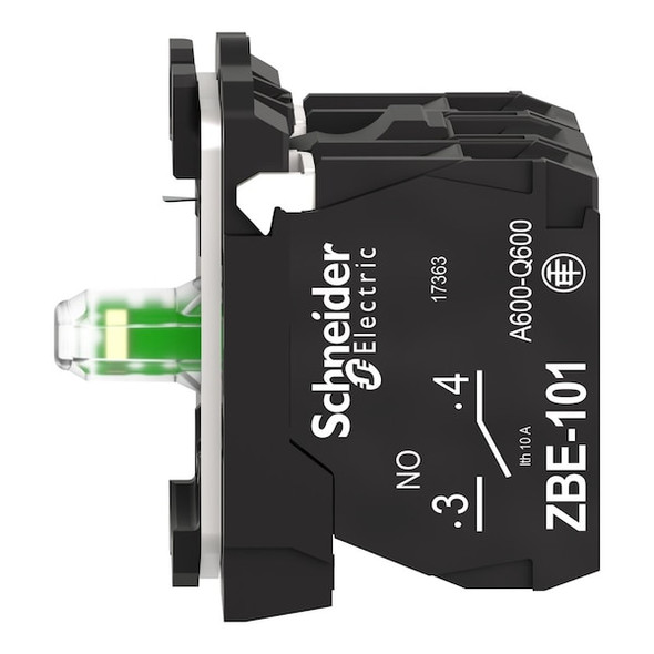 Schneider Electric Lamp Module and Contact Block,1NO/1NC ZB5AW0G15