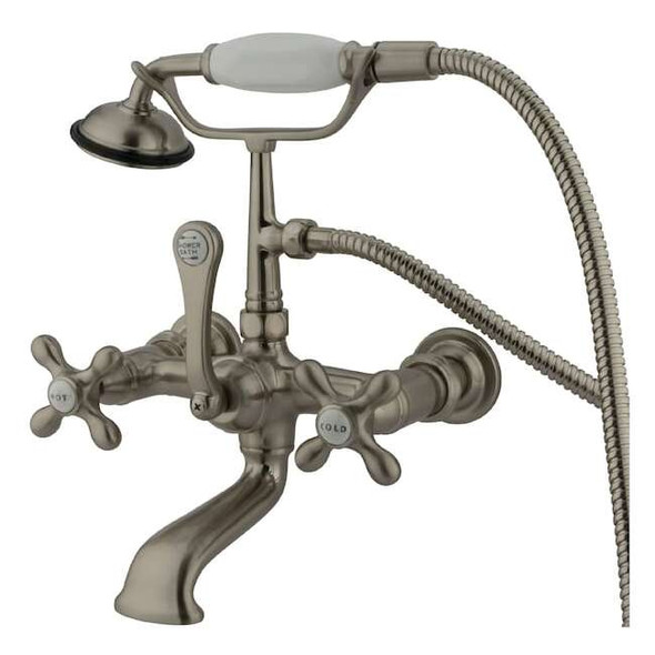 Wall-Mount Clawfoot Tub Faucet, Brushed Nickel, Tub Wall Mount