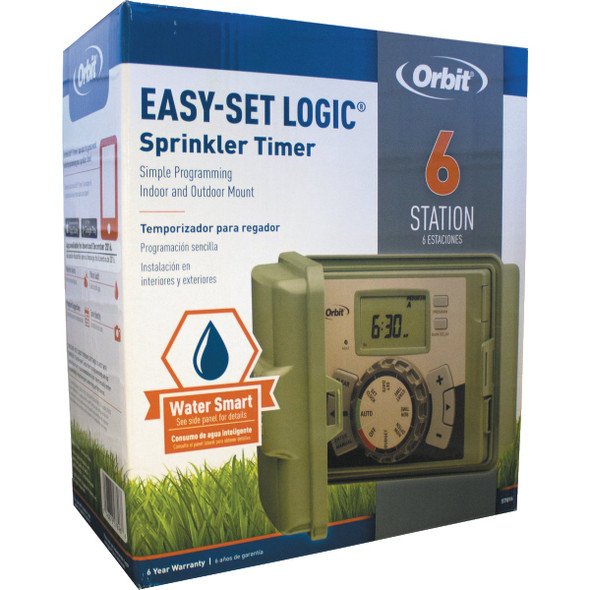 Orbit Easy-Set Logic 6-Station Indoor-Outdoor Sprinkler System Timer 57896 745650