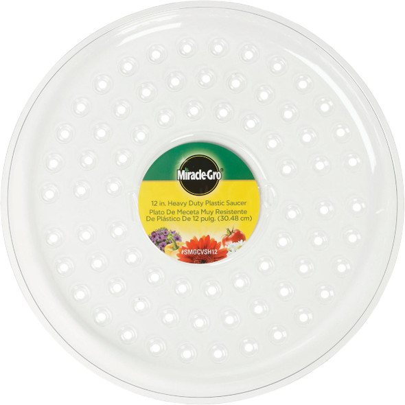 Gardener's Blue Ribbon Saucer Plus 12 In. Clear Plastic Flower Pot Saucer SP12 705288