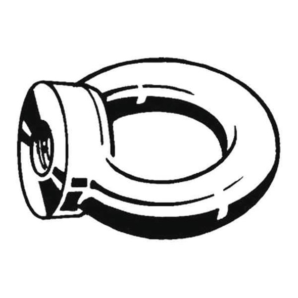 Eye Nut, M10, 25 mm ID, Steel, Black Oxide, 25 PK