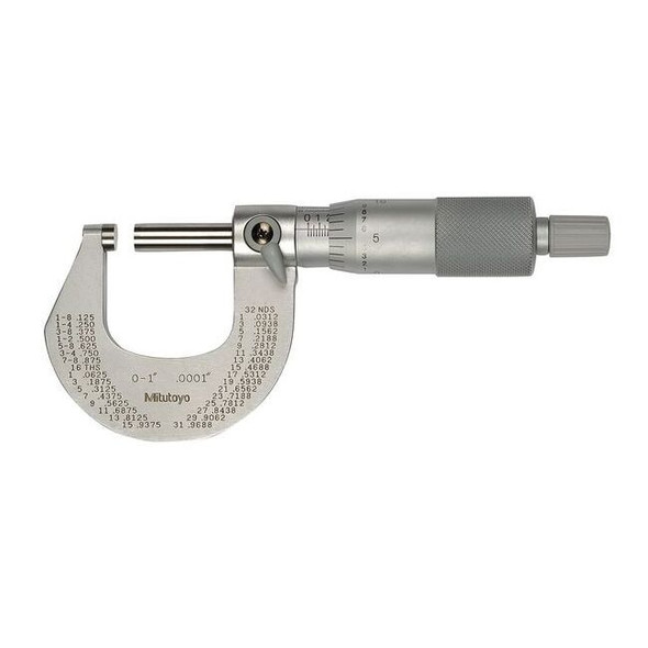 Mitutoyo Outside Mic,0-1,Ratchet,NIST,Case 102-327-10CAL