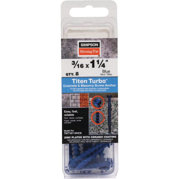 Titen Turbo 3/16x1-3/4 Hex Screw TNT18134HC8