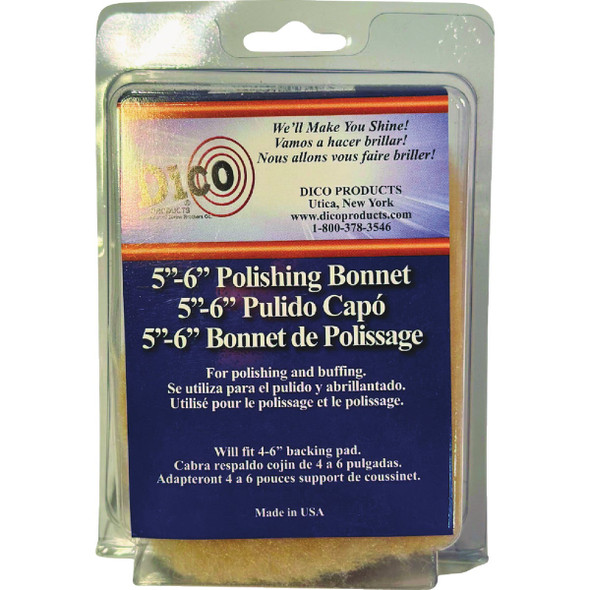 Dico 5 In. to 6 In. Synthetic Tie-On Polishing Bonnet 7410631 340290