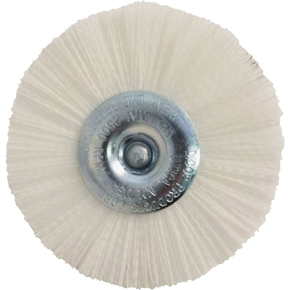 Dico Nyalox 4 In. White Nylon Non-Abrasive Drill-Mounted Brush 7200081