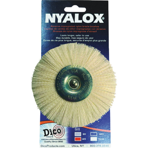Dico Nyalox 4 In. White Nylon Non-Abrasive Drill-Mounted Brush 7200081 399671