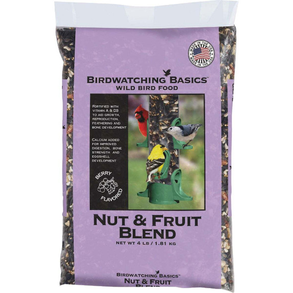 Birdwatching Basics 4 Lb. Nut & Fruit Blend Wild Bird Food 9547