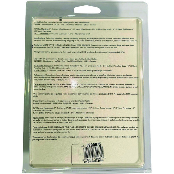 Dico Nyalox 4-1-2 In. Coarse Gray Angle Grinder Wheel Brush 7200075 391744