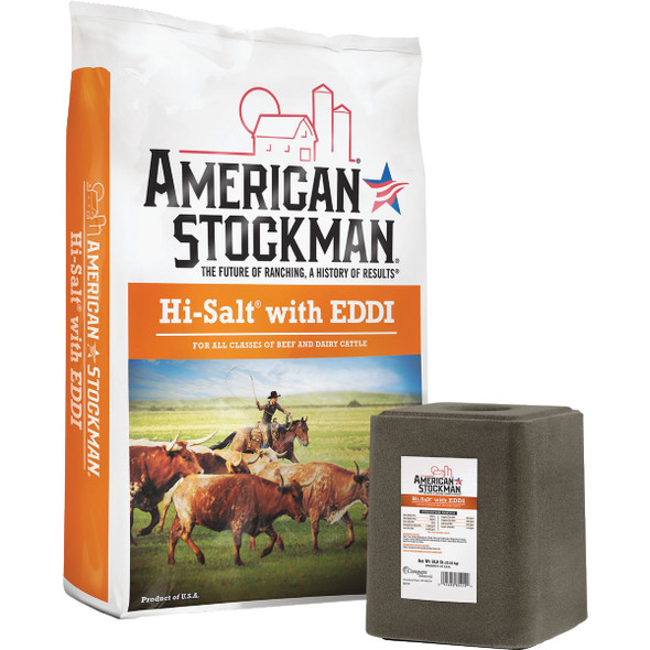 American Stockman Hi-Salt with EDDI 50 Lb. Trace Mineral Salt 768491 768731