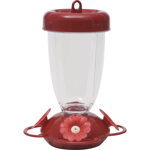 Perky-Pet 16 Oz. Plastic Red Flower Top-Fill Hummingbird Feeder 135TF
