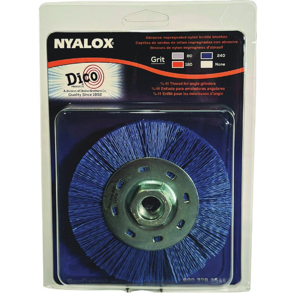 Dico Nyalox 4-1-2 In. Fine Blue Angle Grinder Wheel Brush 7200079 380094