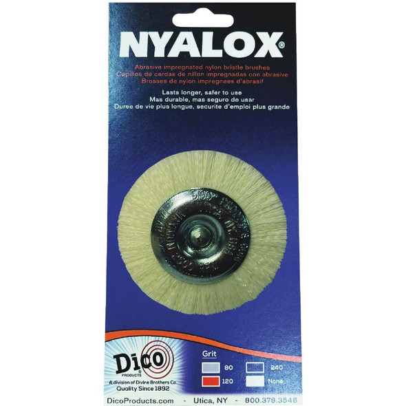 Dico Nyalox 3 In. White Nylon Non-Abrasive Drill-Mounted Brush 7200091 385345