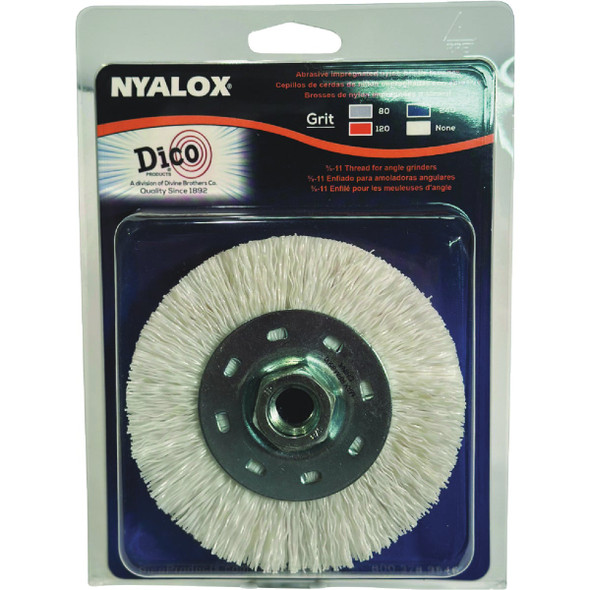 Dico Nyalox 4-1-2 In. No Grit White Angle Grinder Wheel Brush 7200087 378029