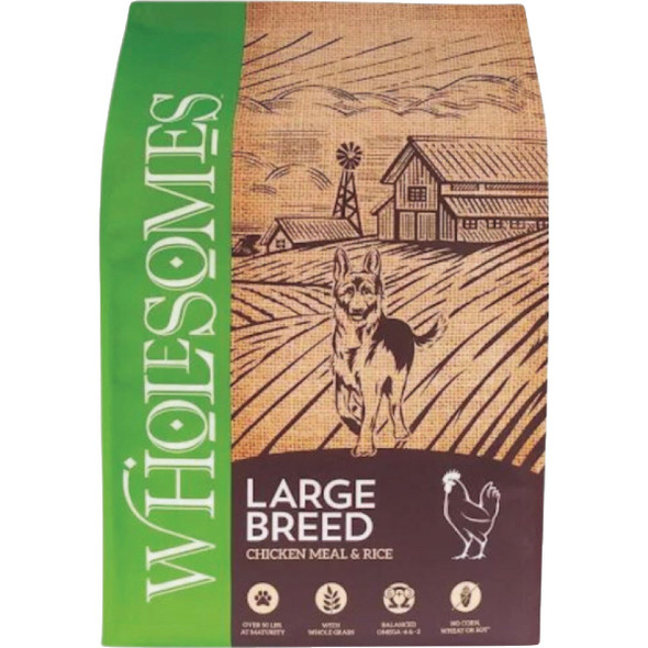 Wholesomes 40 Lb. Large Breed Chicken Meal & Rice Formula Dry Dog Food 348139