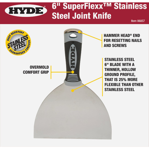 Hyde 6 In.  SuperFlexx Stainless Steel Joint Knives Hyde 6 In.  SuperFlexx Stainless Steel Joint Knives
