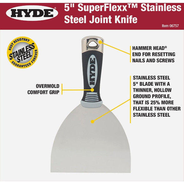 Hyde 5 In.  SuperFlexx Stainless Steel Joint Knives 06757 797839