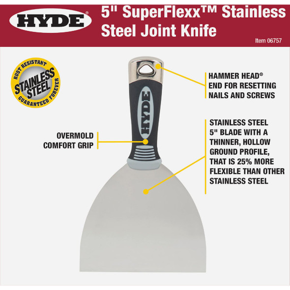 Hyde 5 In.  SuperFlexx Stainless Steel Joint Knives Hyde 5 In.  SuperFlexx Stainless Steel Joint Knives