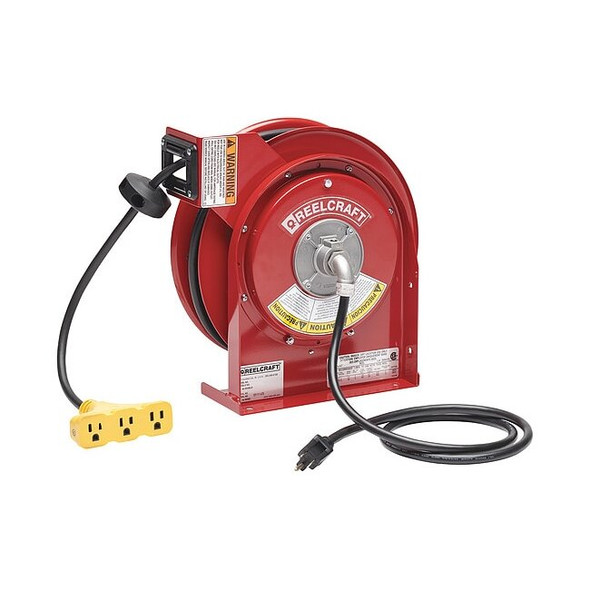 Reelcraft Power Cord Reel with 45 ft. Cord 3-Outlet 12/3 L 4545 123 9