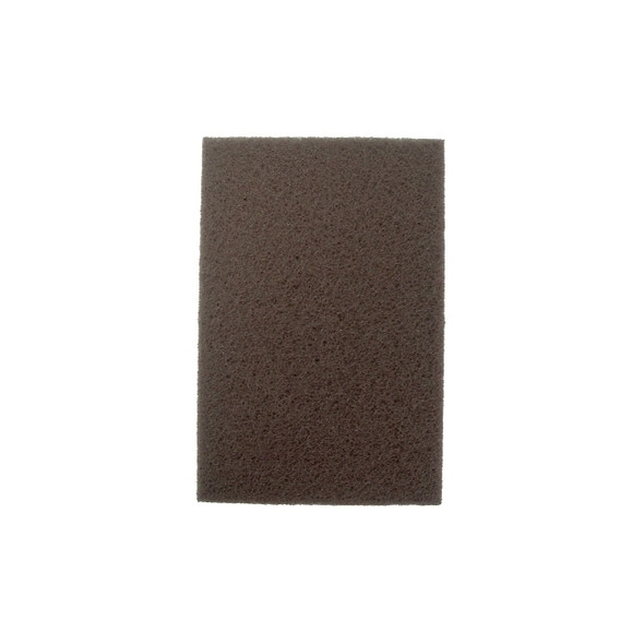 Non-Woven Hand Pad, 9 in x 6 in, Brown, Aluminum Oxide, Brown, Heavy-Duty Pack of 40
