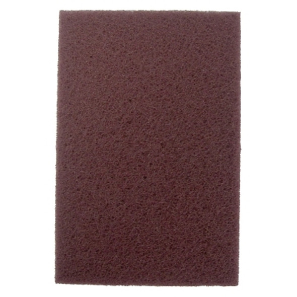 Non-Woven Hand Pad, General Purpose, 6 in x 9 in, Medium/Coarse, Brown Pack of 60