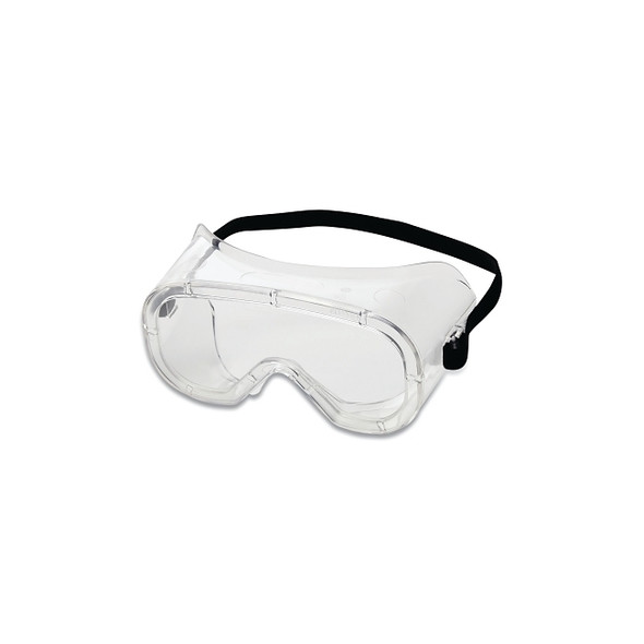 812 Non-Vented Safety Goggle, Clear Lens, Clear Frame, Non-Vented Pack of 12