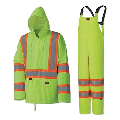 5598U/5599U 2-Piece Hi-Vis Lightweight Waterproof Suit, 0.35 mm, Yellow/Green, 2-XL Pack of 12