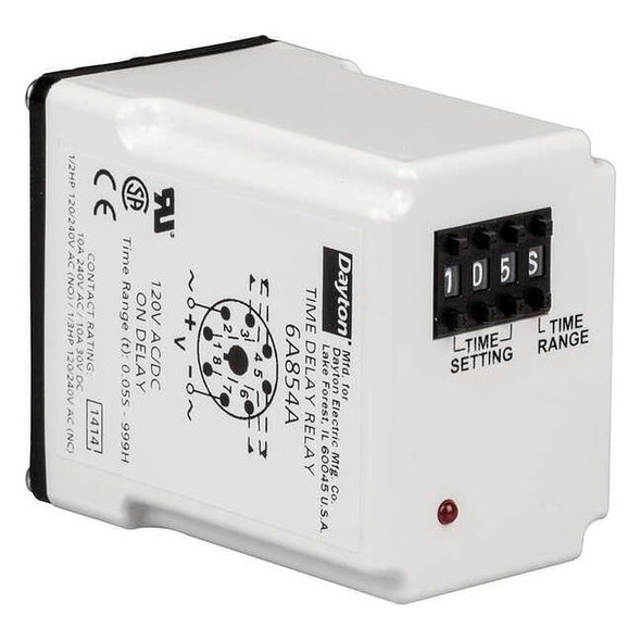 Single Function Time Delay Relay, Octal, On Delay, 1 Functions 240V AC, DPDT