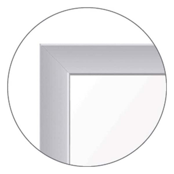 Ghent Dry Erase Board, Steel, 24 in, 36 in, Aluminum Frame, White/Gray, Gloss GRPM221G-23