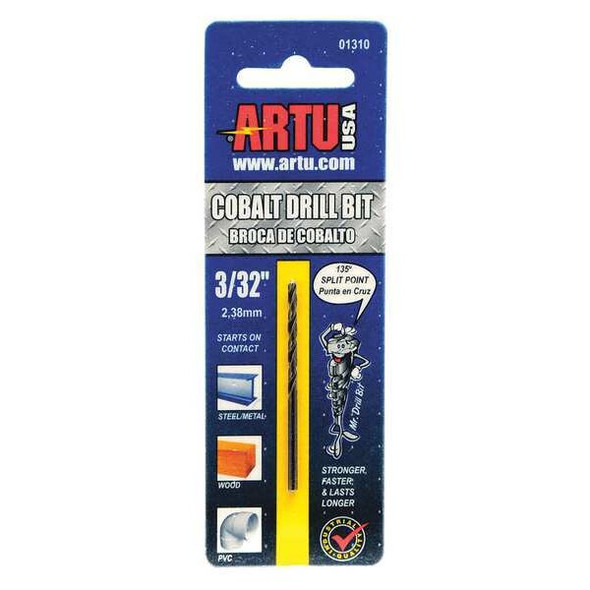 Artu 3/32" Cobalt Jobber Length Drill Bit 01310