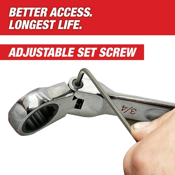 Milwaukee Tool Combination Wrench,Chrome,198 mm L 45-96-9614