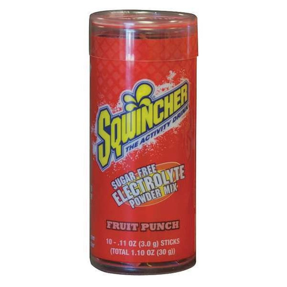 Qwik Stik(TM) Sugar Free Drink Mix Powder 20 oz Yield Per 0.11 oz Unit, Fruit Punch, Pk10