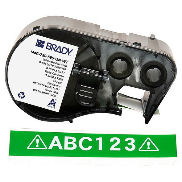 Brady Continuous Label Cartridge,Green,Gloss M4C-750-595-GN-WT Brady Continuous Label Cartridge,Green,Gloss M4C-750-595-GN-WT